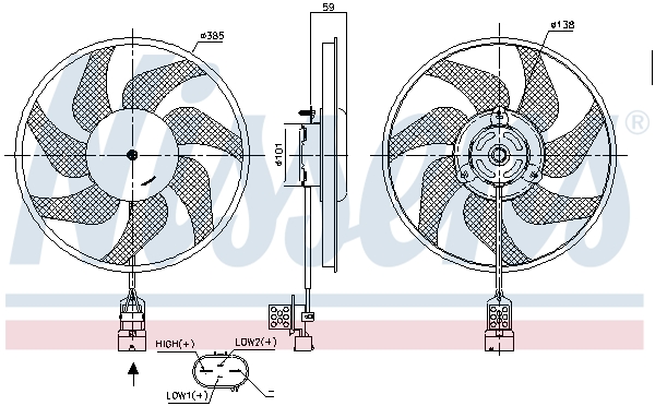 NISSENS Ventilator, motorkøling 850048 for OPEL VAUXHALL