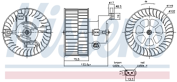 NISSENS Kabineblæser 87533 for MERCEDES-BENZ