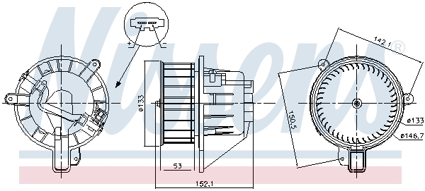 NISSENS Kabineblæser 87546 for SEAT VW
