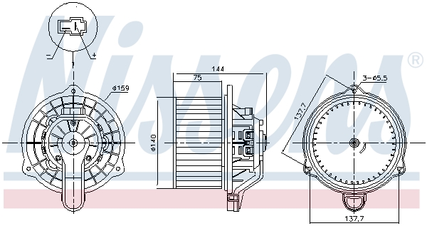 NISSENS Kabineblæser 87568 for HYUNDAI