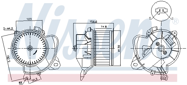 NISSENS Kabineblæser 87574 for FIAT