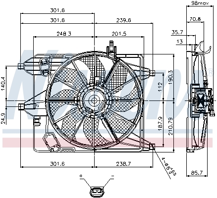 NISSENS Ventilator, motorkøling 85252 for RENAULT