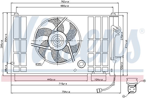 NISSENS Ventilator, motorkøling 85318 for PEUGEOT