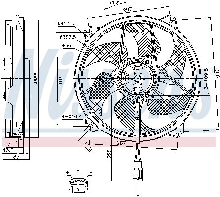 NISSENS Ventilator, motorkøling 85790 for DS