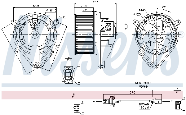 NISSENS Kabineblæser 87039 for VW