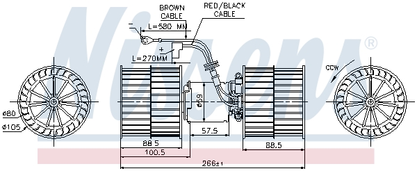 NISSENS Kabineblæser 87071 for FORD