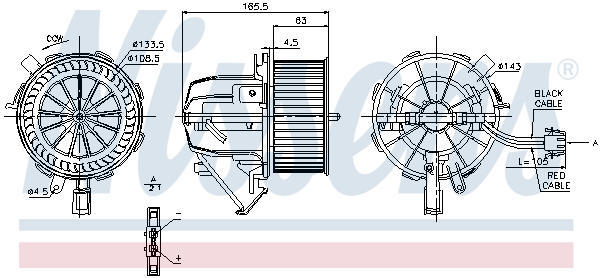 NISSENS Kabineblæser 87075 for AUDI