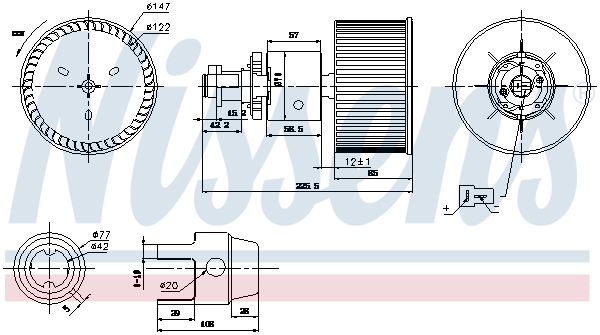 NISSENS Kabineblæser 87149 for AUDI