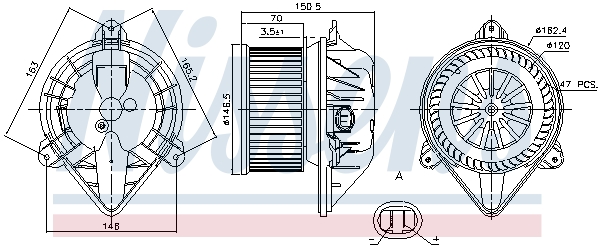 NISSENS Kabineblæser 87173 for VAUXHALL RENAULT TRUCKS