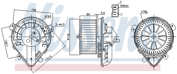 NISSENS Kabineblæser 87179 for PEUGEOT