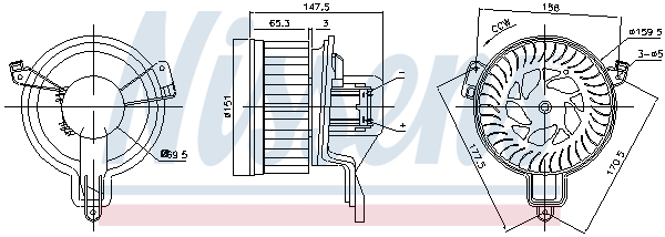 NISSENS Kabineblæser 87259 for PEUGEOT
