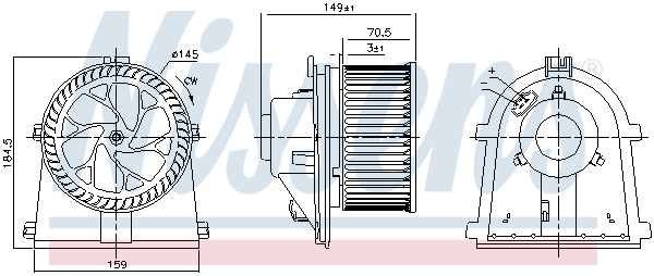 NISSENS Kabineblæser 87437 for VW