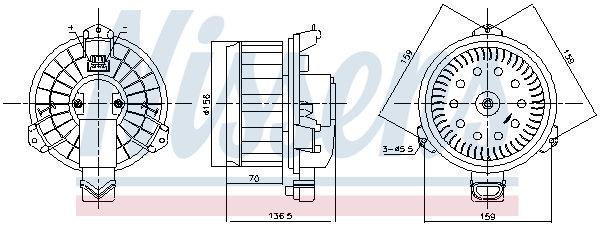 NISSENS Kabineblæser 87787 for PONTIAC TOYOTA