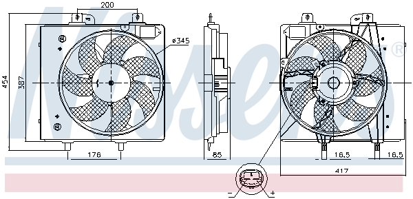NISSENS Ventilator, motorkøling 850087 for DS