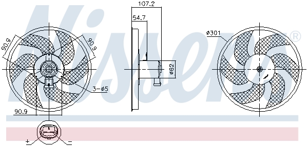 NISSENS Ventilator, motorkøling 850084 for DACIA