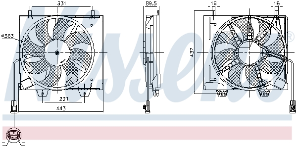 NISSENS Ventilator, motorkøling 850125 for JEEP DS