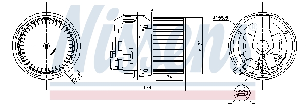NISSENS Kabineblæser 87593 for DACIA