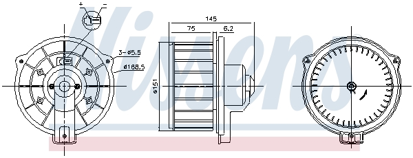 NISSENS Kabineblæser 87615 for TOYOTA