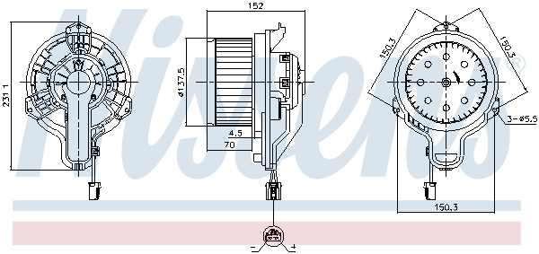 NISSENS Kabineblæser 87648 for FORD