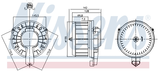 NISSENS Kabineblæser 87670 for HONDA