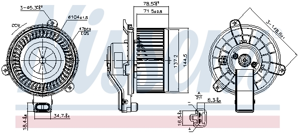 NISSENS Kabineblæser 87585 for MITSUBISHI