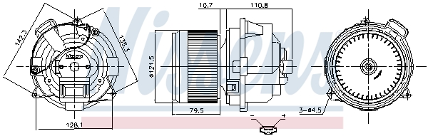 NISSENS Kabineblæser 87673 for DACIA