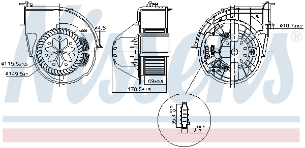 NISSENS Kabineblæser 87416 for BMW