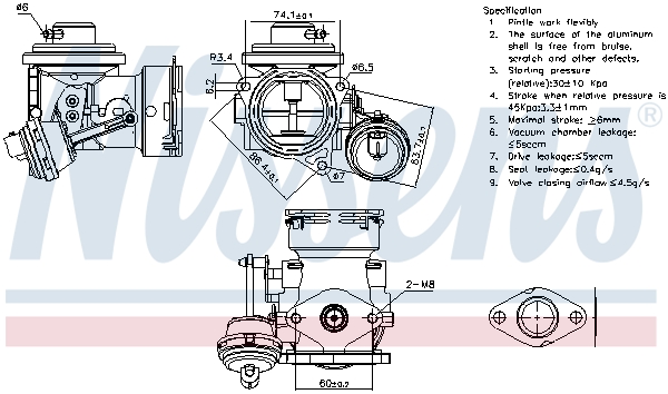 NISSENS EGR-ventil 98299 for SKODA VW