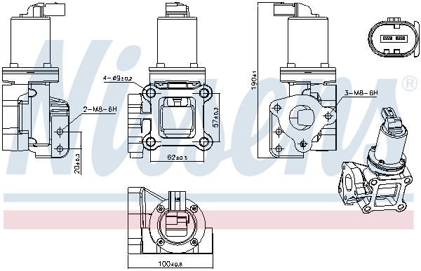 NISSENS EGR-ventil 98309 for HYUNDAI