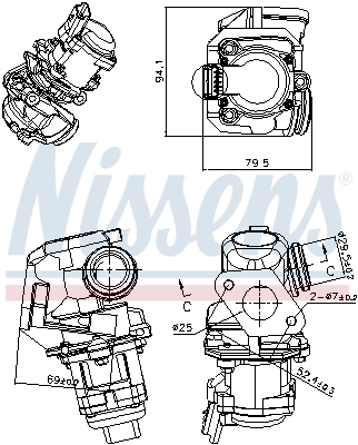 NISSENS EGR-ventil 98150 for PEUGEOT FORD MINI VOLVO CITROËN FIAT MAZDA SUZUKI