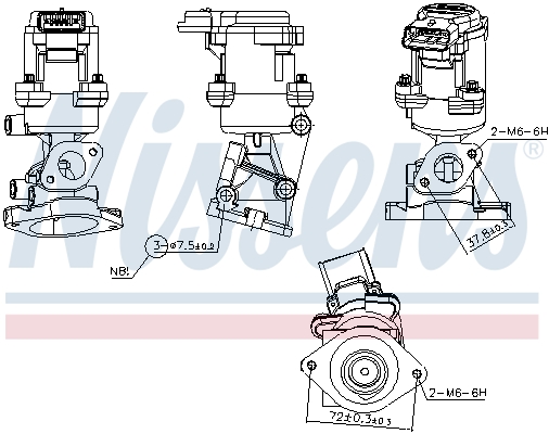 NISSENS EGR-ventil 98350 for LAND ROVER