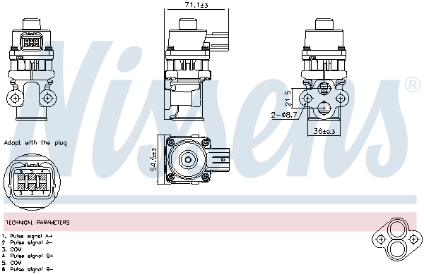 NISSENS EGR-ventil 98368 for OPEL VAUXHALL MAZDA NISSAN SUZUKI