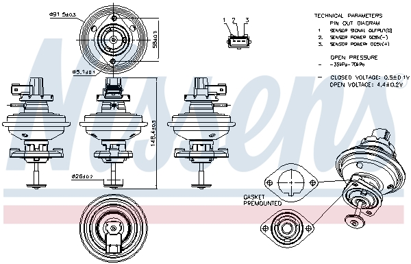 NISSENS EGR-ventil 98208 for BMW MINI