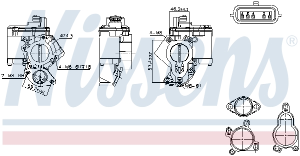 NISSENS EGR-ventil 98463 for OPEL VAUXHALL NISSAN RENAULT