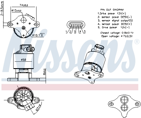 NISSENS EGR-ventil 98360 for OPEL VAUXHALL