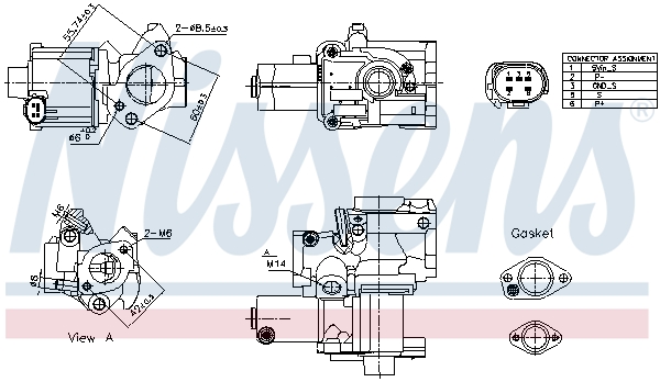 NISSENS EGR-ventil 98199 for VW PORSCHE