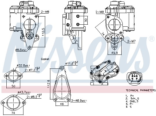 NISSENS EGR-ventil 98241 for RENAULT SUZUKI