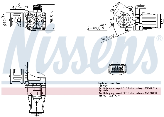 NISSENS EGR-ventil 98376 for FORD VOLVO FIAT CITROËN DS MITSUBISHI