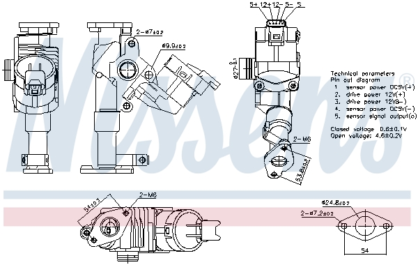 NISSENS EGR-ventil 98423 for BMW