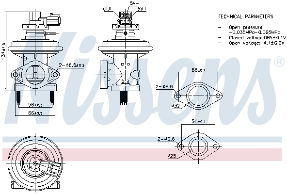 NISSENS EGR-ventil 98474 for FORD