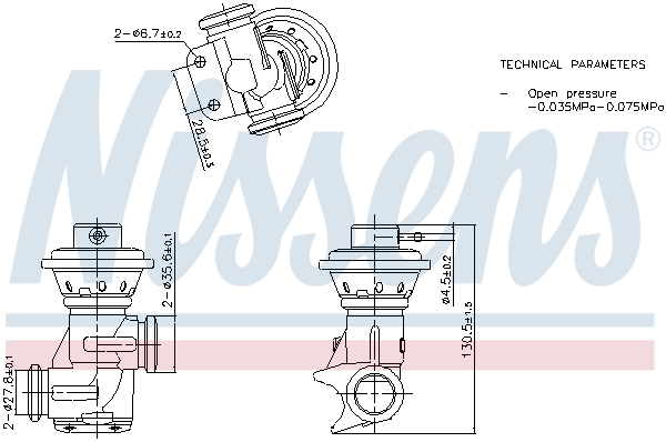 NISSENS EGR-ventil 98496 for PEUGEOT FIAT