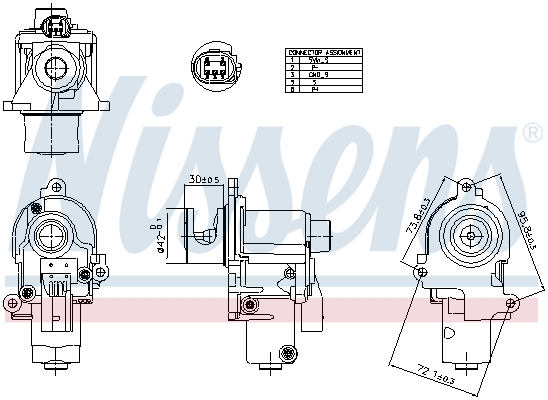 NISSENS EGR-ventil 98553 for VW AUDI PORSCHE