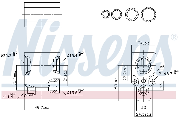 NISSENS Ekspansionsventil, klimaanlæg 999349 for SKODA ROVER MG