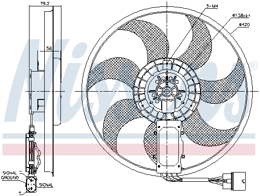 NISSENS Ventilator, motorkøling 85729 for VW PORSCHE