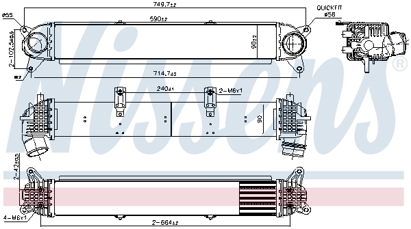 NISSENS Ladeluftkøler 961402 for KIA