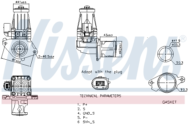 NISSENS EGR-ventil 98377 for OPEL FIAT LANCIA VAUXHALL PEUGEOT SUZUKI