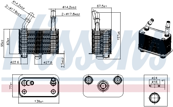 NISSENS Oliekøler, automatisk gearkasse 91660 for BMW