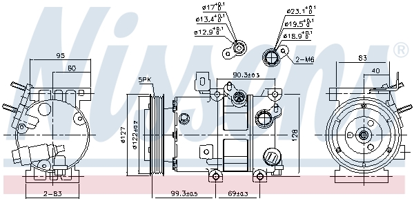 NISSENS Kompressor, klimaanlæg 891187 for KIA