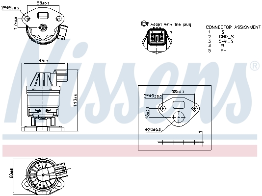 NISSENS EGR-ventil 98523 for HONDA