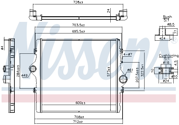 NISSENS Ladeluftkøler 961270 for TOYOTA